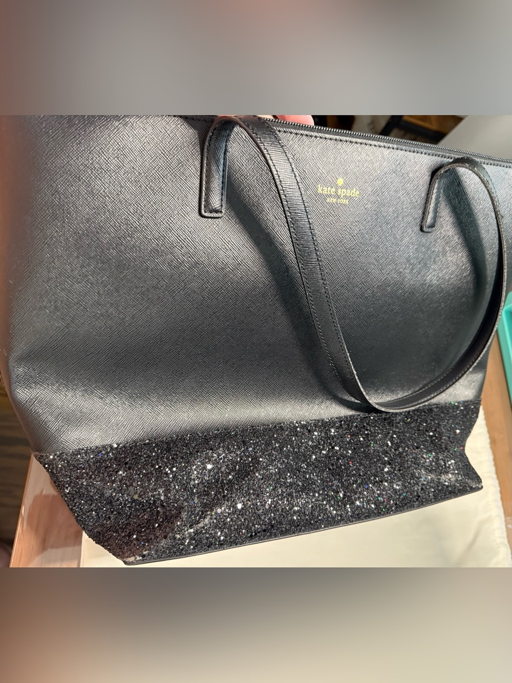 Kate Spade Black Sparkle Tote with Matching Wallet and Dust Bag - Picture 8 of 13